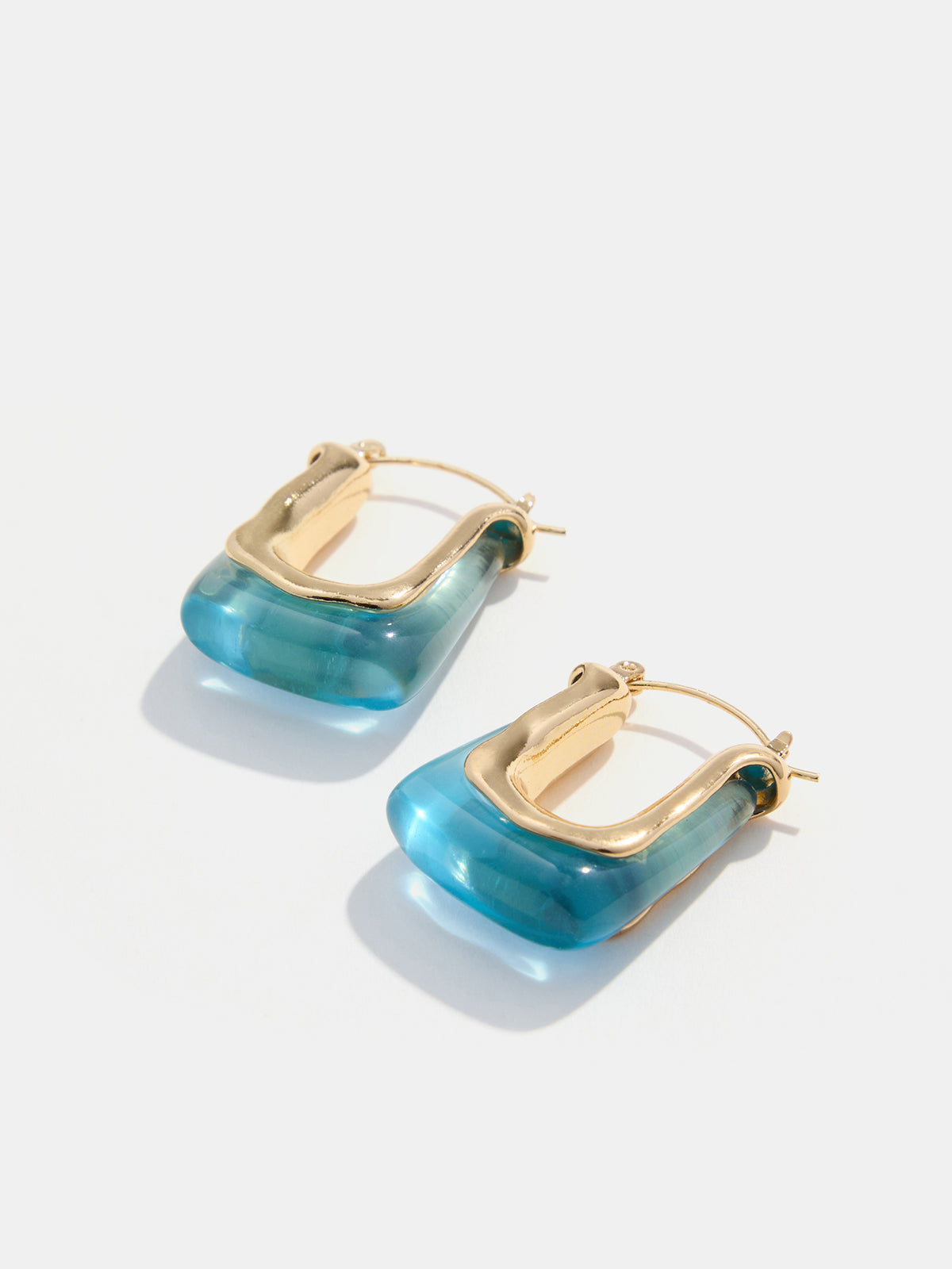 Square Resin Hoop Earrings, Trendy Lightweight Statement Accessory