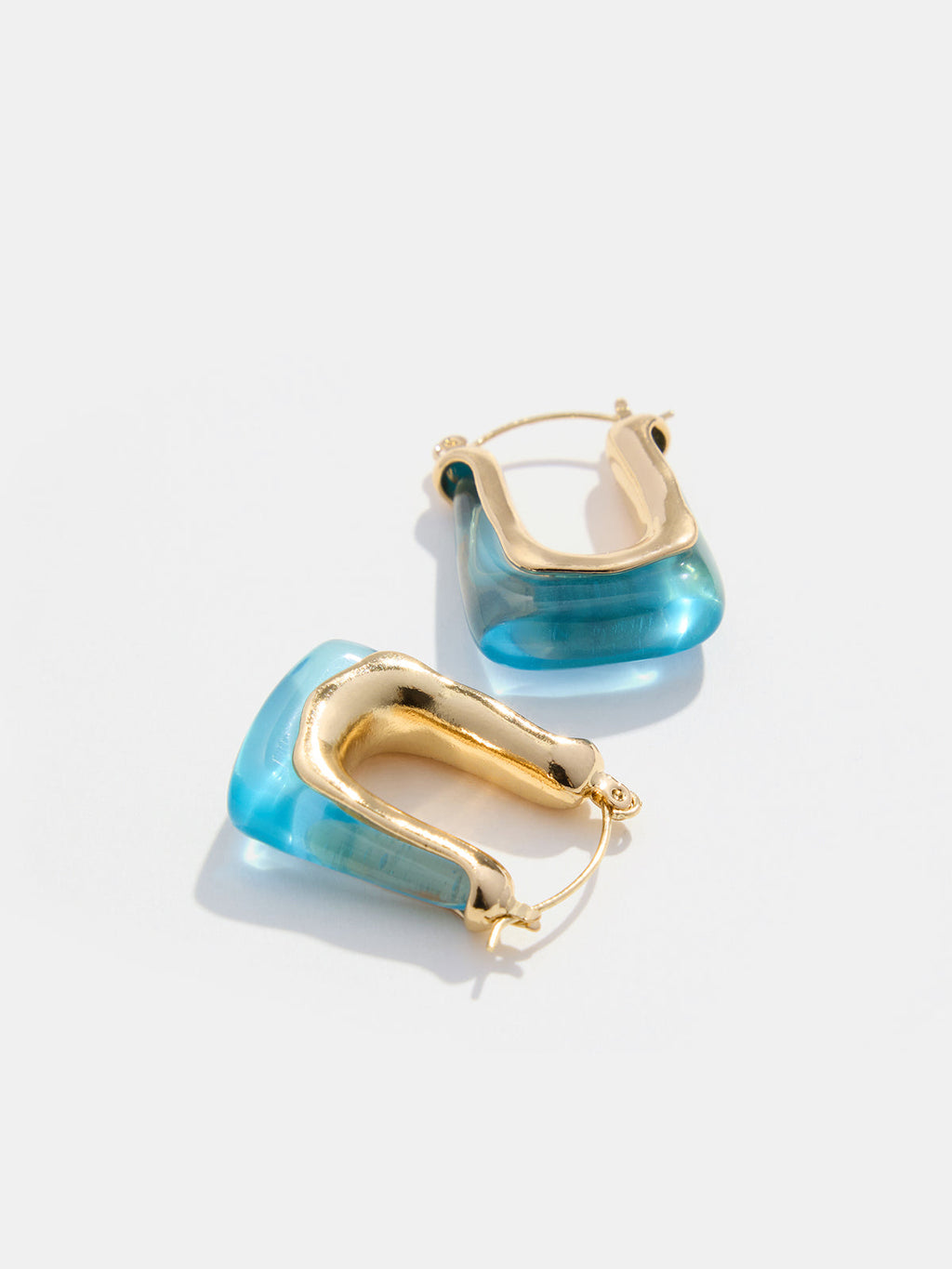 Square Resin Hoop Earrings, Trendy Lightweight Statement Accessory