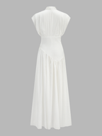 Deep V High Slit Satin Maxi Dress for Elegant Evening Wear