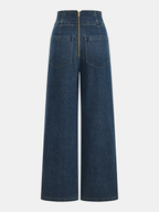 High-Waist Wide-Leg Denim Pants for Women Casual Comfort