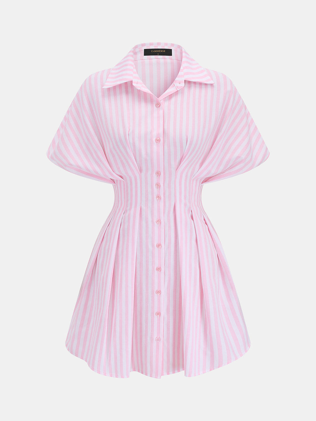 Striped Cinched Waist Shirt Dress with Belt Detail