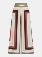 Geometric Print Halter Top & Pants Set for Summer Casual Wear