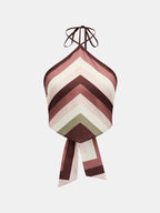 Geometric Print Halter Top & Pants Set for Summer Casual Wear