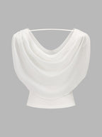 Draped Cowl Neck Sleeveless Fitted Top for Elegant Evening Wear