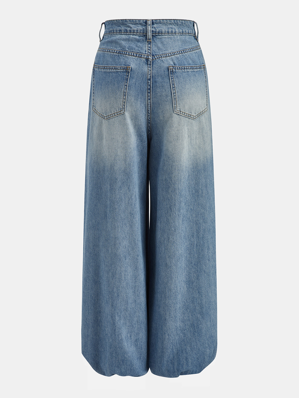 Cross Wrap Overlap Wide Leg Jeans High-Waisted Comfort Fit Stylish Denim