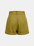 Asymmetric Neck Top & Belted Shorts Set for Women Summer Casual