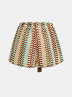 Tassel Drawstring Multicolor Chevron Shorts for Women Summer Wear