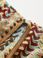 Tassel Drawstring Multicolor Chevron Shorts for Women Summer Wear