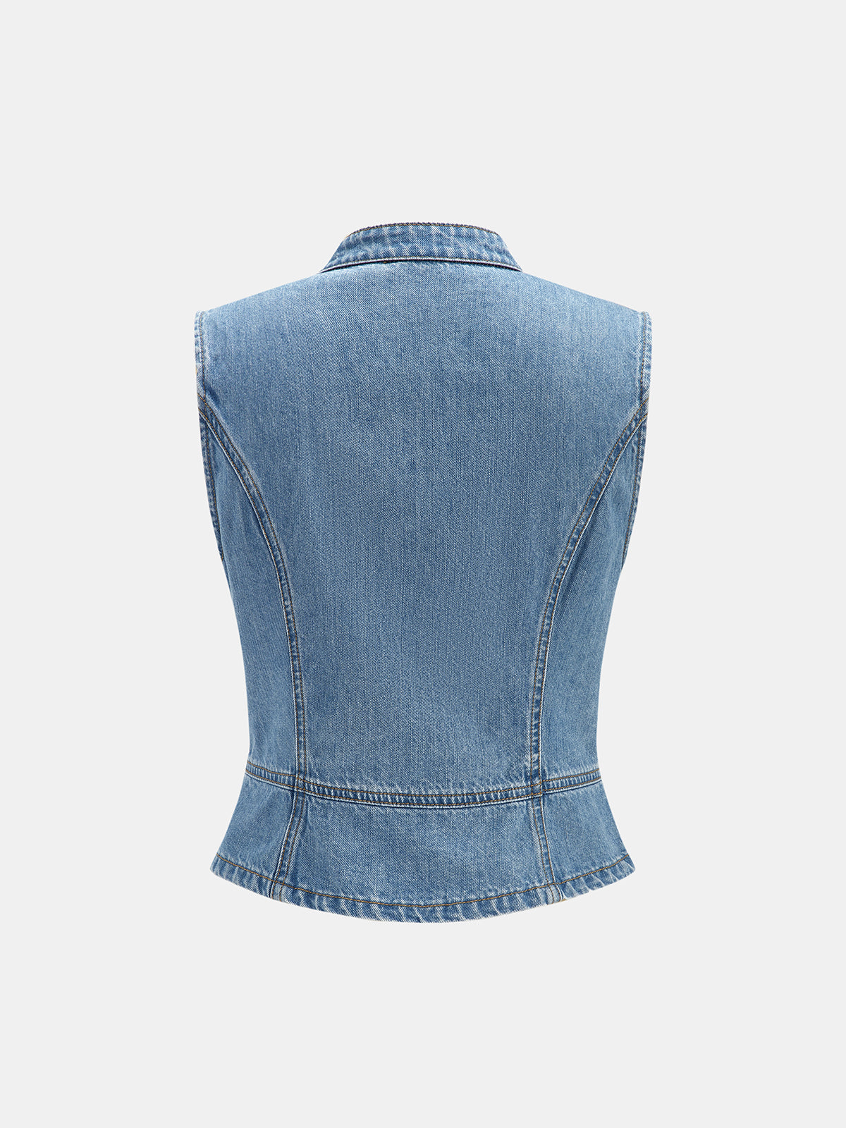 Napoleon Style Double Breasted Denim Vest for Men Casual Layering