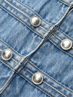 Napoleon Style Double Breasted Denim Vest for Men Casual Layering