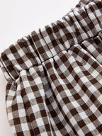 Drawstring Plaid Loose Balloon Pants for Women High Waist Casual