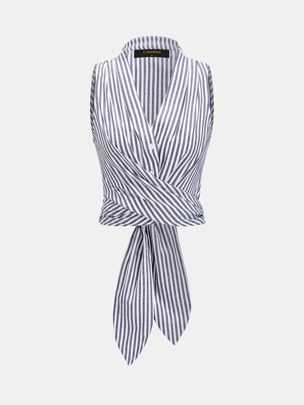 Wrap Tie Back Striped Sleeveless Shirt for Women Casual Summer Top