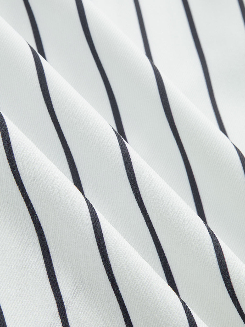 Double Belt Pinstripe Slit Midi Skirt with Side Pockets and Button Detail