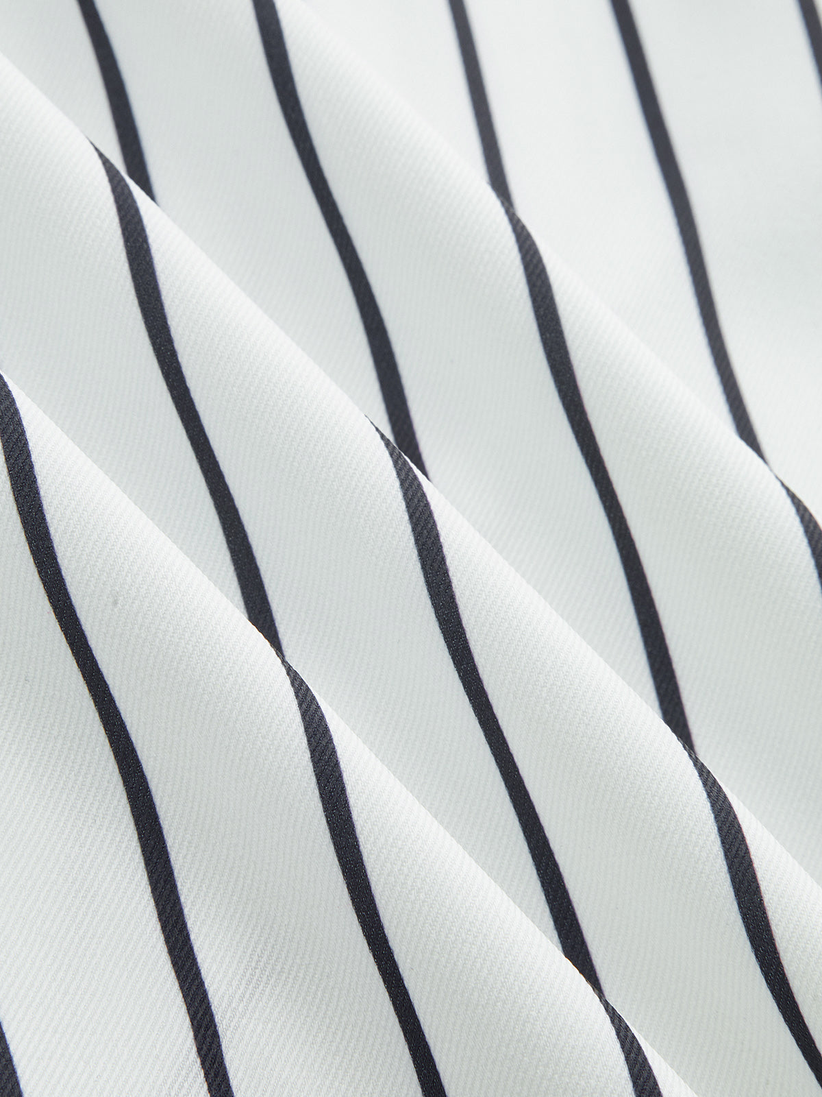 Double Belt Pinstripe Slit Midi Skirt with Side Pockets and Button Detail