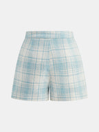 Plaid Tweed Two Piece Shorts Set Comfortable Spring Summer Fashion