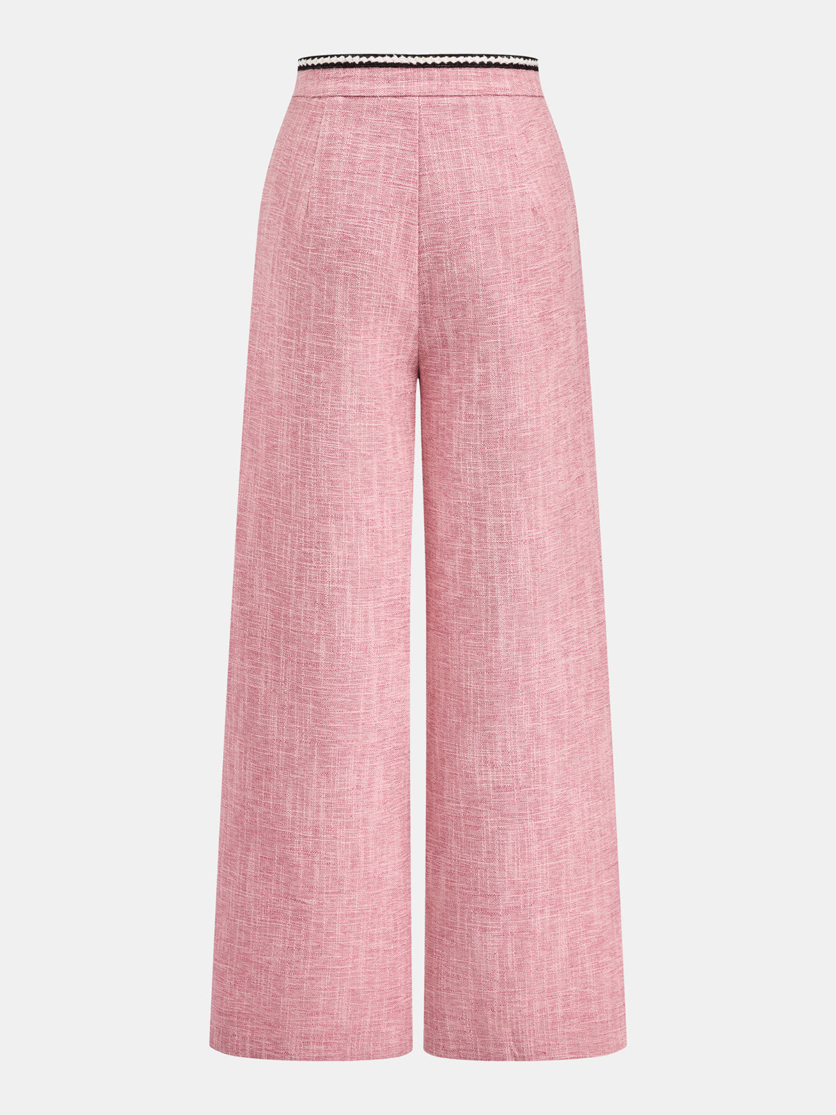 Contrast Trim Tweed Two Piece Pants Set with Elegant Jacket