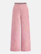 Contrast Trim Tweed Two Piece Pants Set with Elegant Jacket