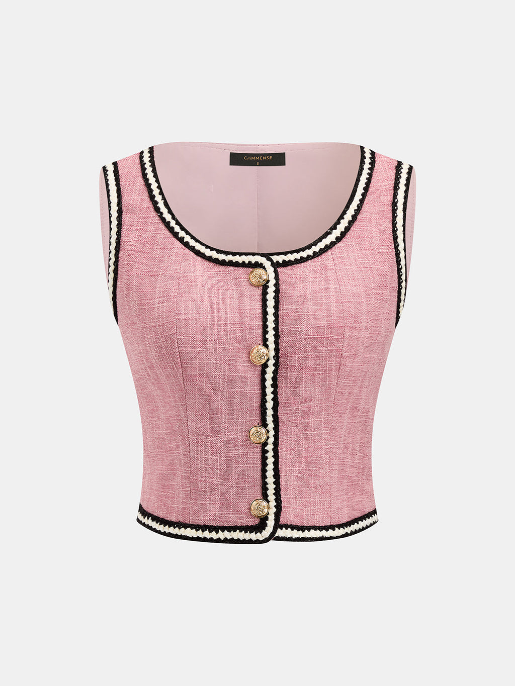 Contrast Trim Tweed Two Piece Pants Set with Elegant Jacket