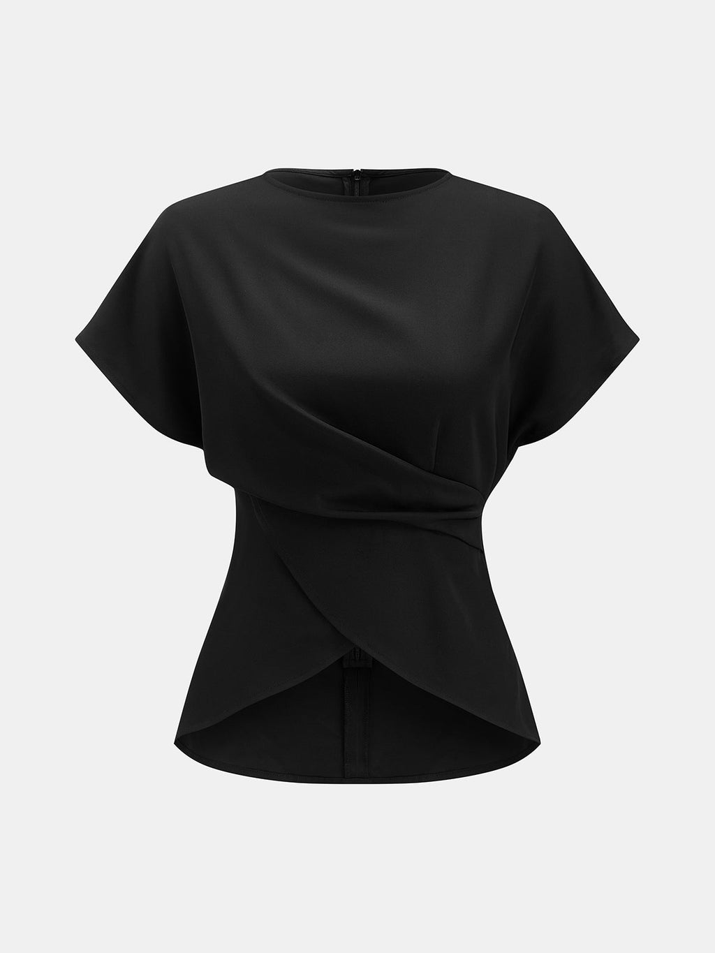 Tie-Back Satin Top & Pleated Pants Set for Elegant Evening Wear