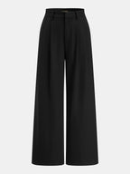 Tie-Back Satin Top & Pleated Pants Set for Elegant Evening Wear