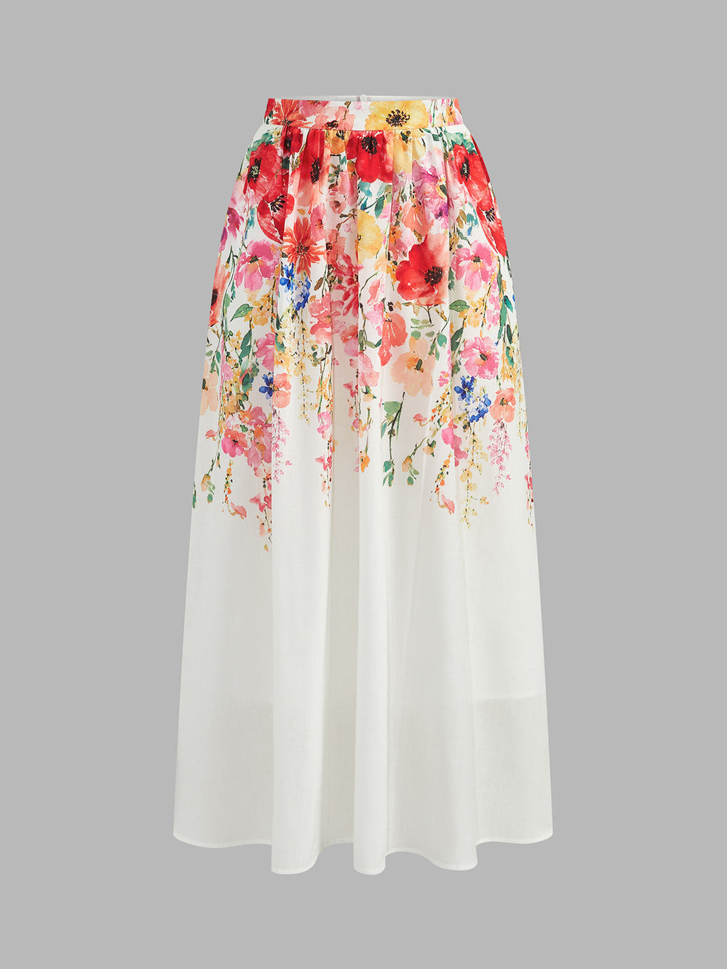 Watercolor Flower Two Piece Skirt Set for Spring Summer Casual Wear