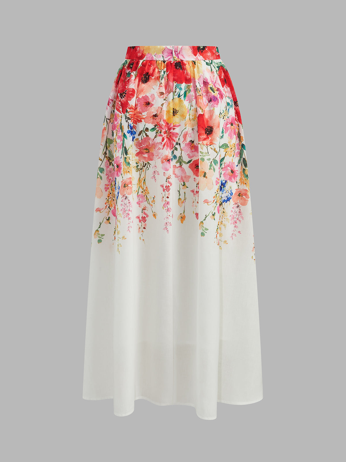 Watercolor Flower Two Piece Skirt Set for Spring Summer Casual Wear