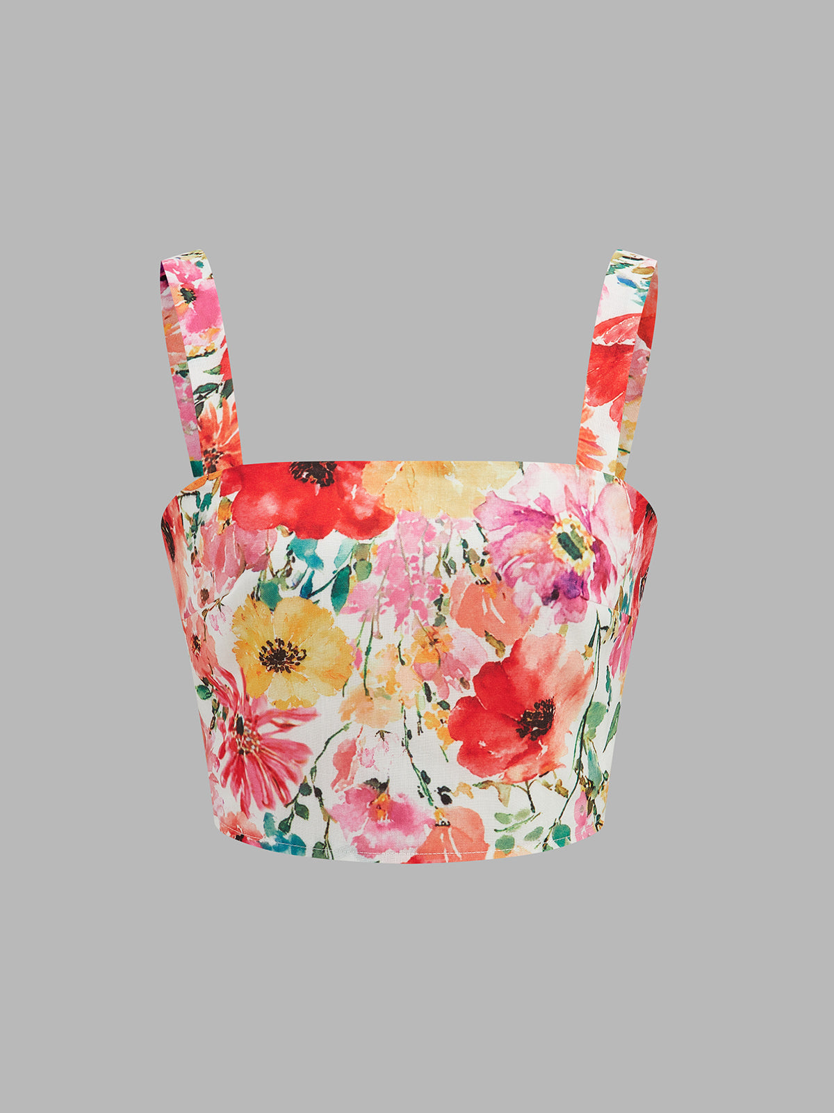 Watercolor Flower Two Piece Skirt Set for Spring Summer Casual Wear
