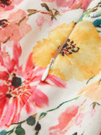 Watercolor Flower Two Piece Skirt Set for Spring Summer Casual Wear