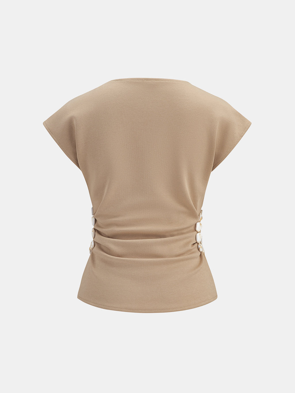 Beaded Cutout Ruched Sleeveless Top for Women Casual Outfits