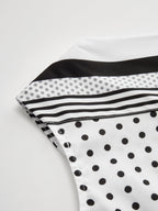 Off Shoulder Polka Dot Knotted Satin Blouse for Women Casual Wear