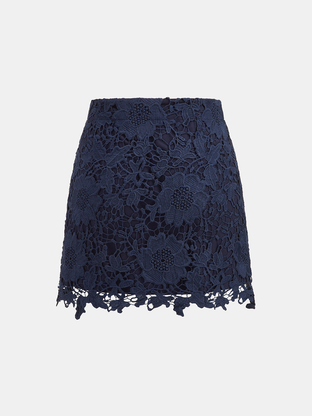 Floral Guipure Lace Mini Skirt for Women Spring Collection
