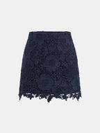 Floral Guipure Lace Mini Skirt for Women Spring Collection