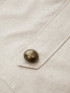 Napoleon Style Cotton Linen Mini Dress with Empire Waist and Cap Sleeves