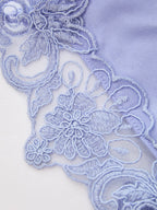 Lace Trim Tie-Front Balloon Leg Cozy Lounge Set for Women