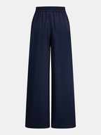 Satin Drape Neck Top & Drawstring Pants Set for Elegant Evenings