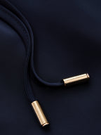 Satin Drape Neck Top & Drawstring Pants Set for Elegant Evenings