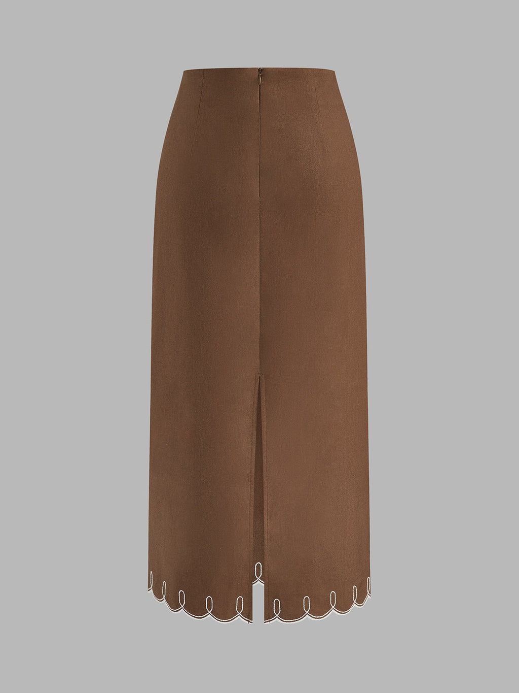 Contrast Stitch Linen Blend Two Piece Skirt Set for Women Summer Casual
