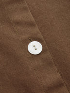 Contrast Stitch Linen Blend Two Piece Skirt Set for Women Summer Casual