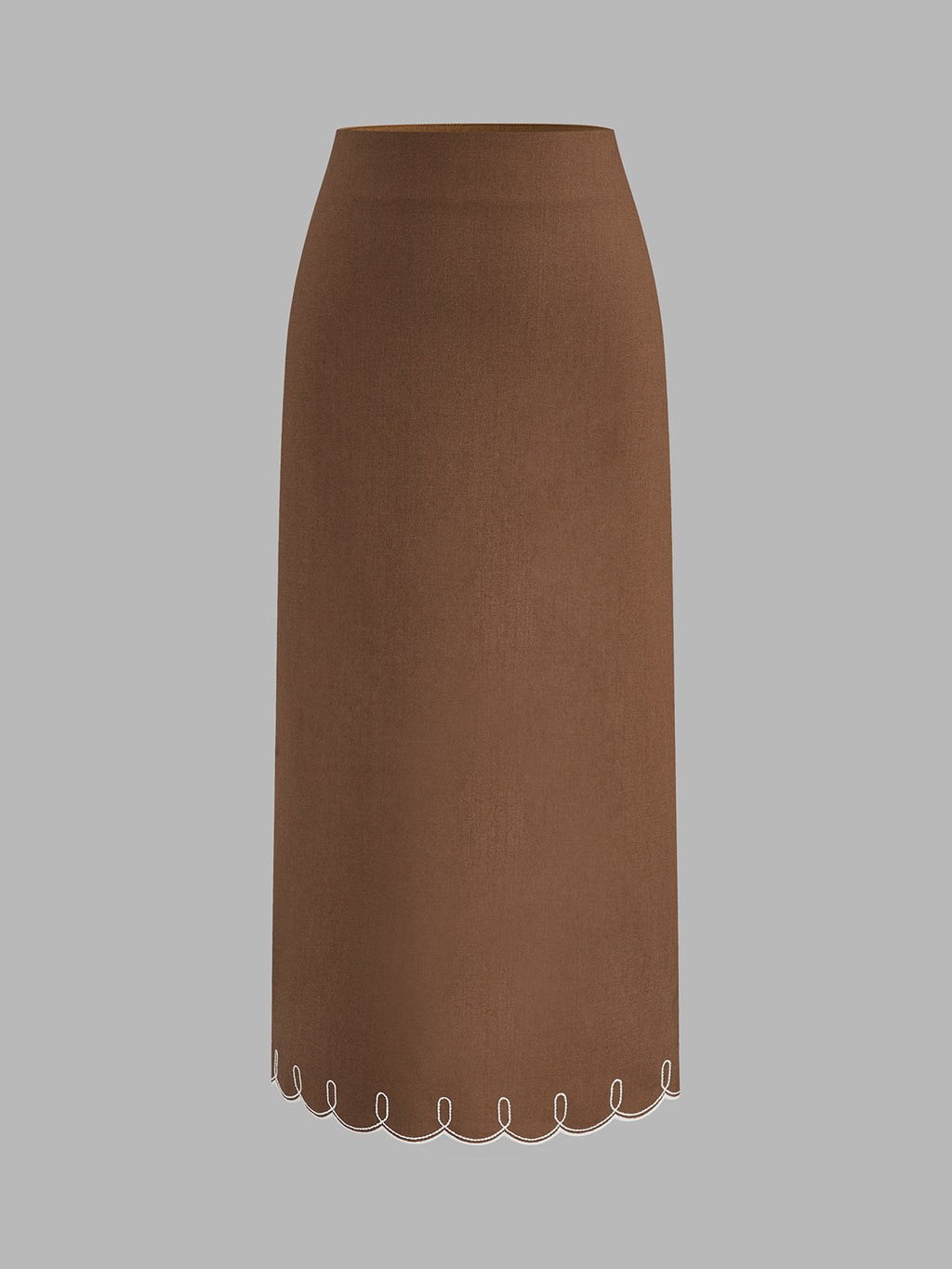 Contrast Stitch Linen Blend Two Piece Skirt Set for Women Summer Casual