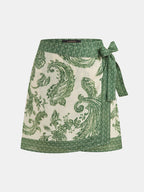 Paisley Print Wrap Skirt Lightweight Summer Style