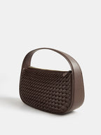 Woven PU Oval Shoulder Bag Classic Elegant Design Women's Fashion