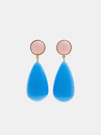Round Teardrop Dangle Earrings, Elegant Lightweight Geometric Design
