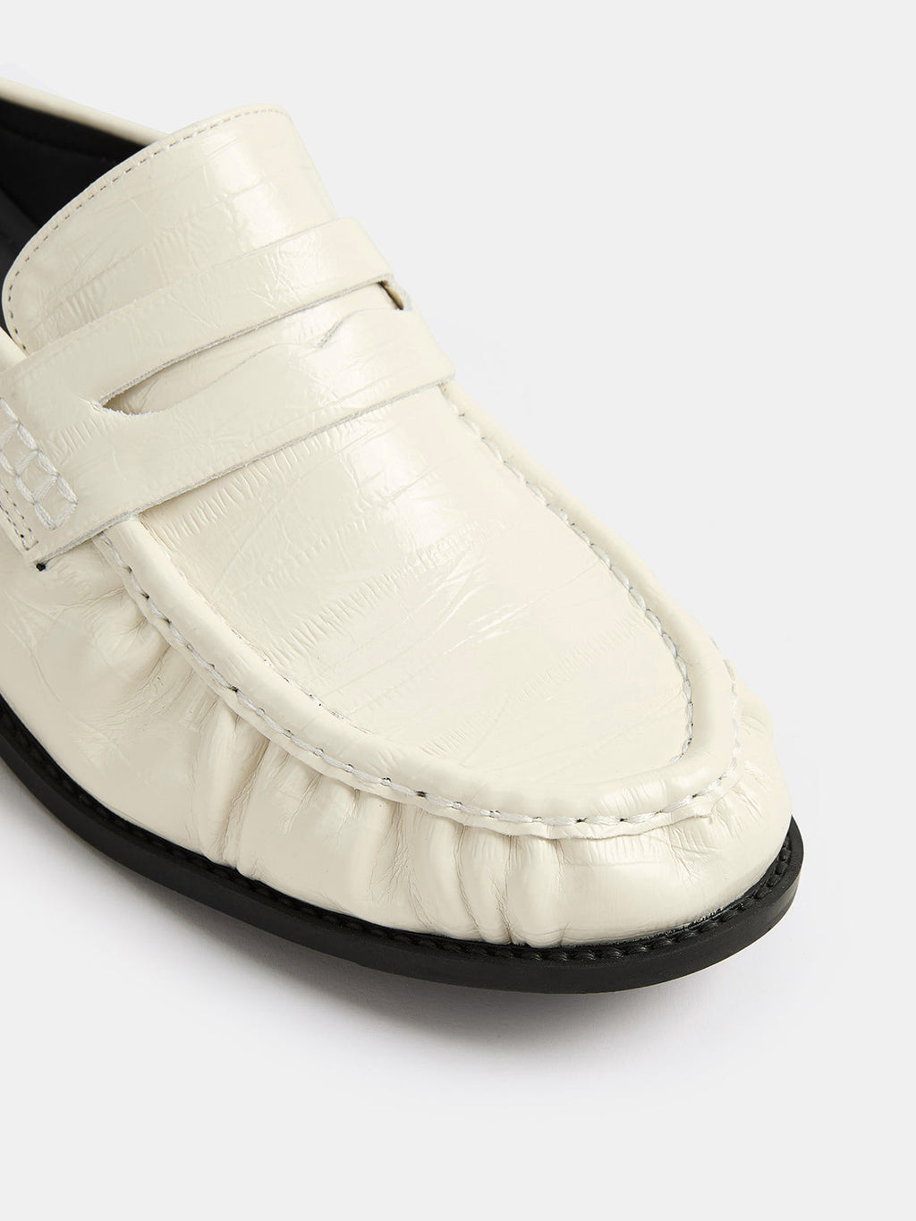 Ruched Toe Block Heel Loafer Mules - Comfortable Slip-on Dress Shoes for Women