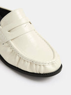 Ruched Toe Block Heel Loafer Mules - Comfortable Slip-on Dress Shoes for Women