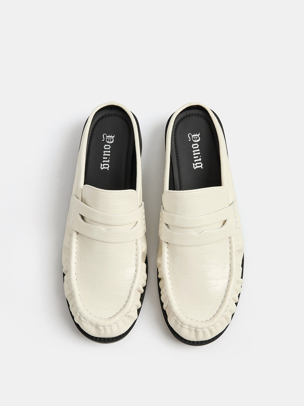 Ruched Toe Block Heel Loafer Mules - Comfortable Slip-on Dress Shoes for Women