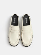 Ruched Toe Block Heel Loafer Mules - Comfortable Slip-on Dress Shoes for Women