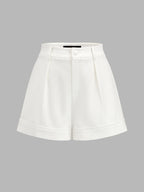 "Lace Trim Square Neck Vest & Shorts Set with Comfort Fit"