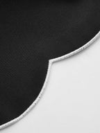 Contrast Scalloped Trim Two Piece Shorts Set for Women Casual Summer