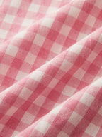 Plaid Smocked Bust Flare Vacation Sundress Lightweight Summer Style