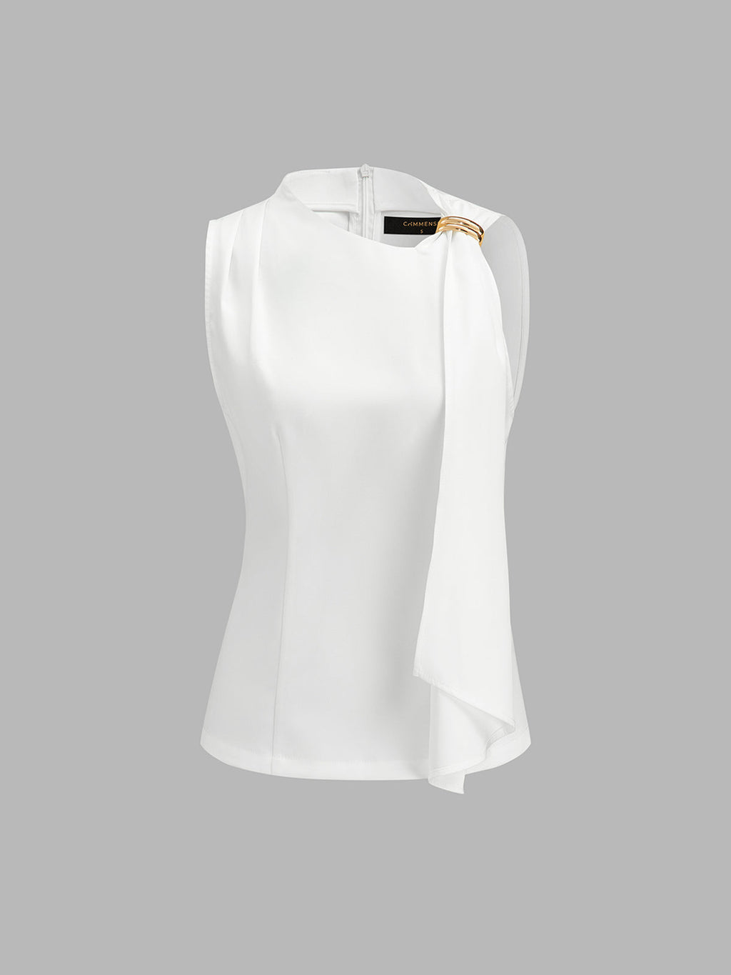 Metal Detail Sleeveless Flowy Blouse for Women Elegant Casual Wear
